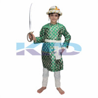 Tipu Sultan Green Costume For Kids,Indian Historical Character Costume For School Annual function/Theme Party/Stage Shows/Competition/Birthday Party Dress