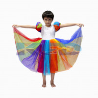 Rainbow Gown/Nature Costume For Kids/School annual function/Theme Party/Stage Shows/Competition/Birthday Party Dress