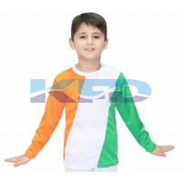 Tri Color T-shirt fancy dress for kids,Western Costume for Annual function/Theme Party/Competition/Stage Shows/Birthday Party Dress