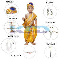 Ram belt Yellow fabric mukut fancy dress for kids,Mythological  Costume for School Annual function/Theme Party/Competition/Stage Shows Dress